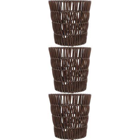 3 Pièces Corbeille tissée malle rangement corbeille à papier kitchen storage basket déchets vase panier paniers panier de rangement de fruits petit panier à linge le fer (1/5)
