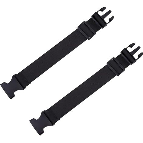 2 Pièces Noir Sac de Ceinture D'extension Banane, Bretelles de Sac à Dos Réglable, 50cm Sangles à Bagage Boucle, Convient pour Le Jogging, la Randonnée, Les Voyages, L'alpinisme, L'École (1/5)