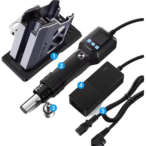 Pistolet à air chaud, écran LCD, contrôle de température réglable, SAG-55 Pro Set-UE (1/2)