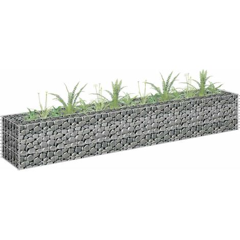 Lit surélevé à gabion-Jardinière en cage à pierre-Jardinière à gabion Acier galvanisé 180x30x30 cm (1/5)
