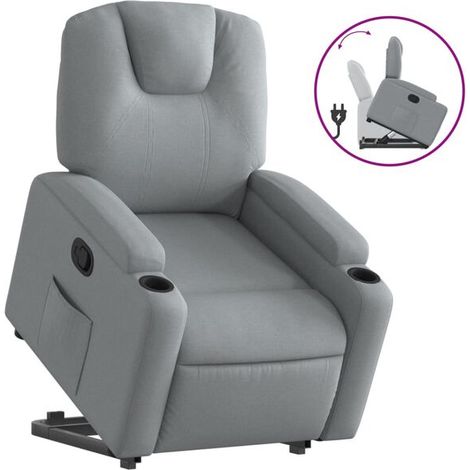 Fauteuil inclinable en tissu gris clair (1/5)