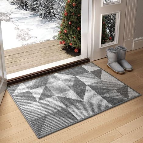 CSPARKV Tapis Entrée Tapis de Porte Antidérapant 50 x 80 cm Paillasson Doux Lavable en Machine Tapis d'entrée pour Intérieur, Extérieur, Chambre, Cuisine, Couloir, Salon, Cour (1/4)