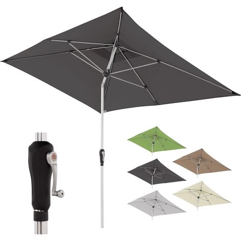 Parasol Alu Crank 190x290 cm, Anthracite, manivelle, UV 80+ (1/5)