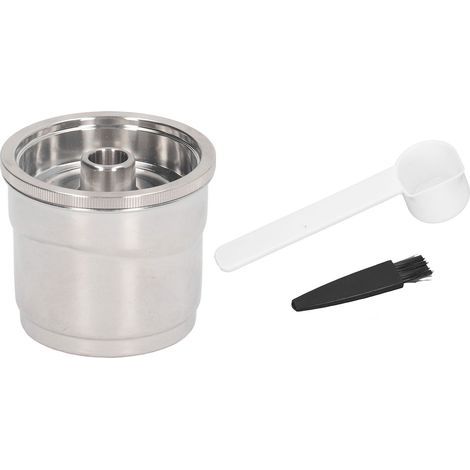 TOPINCN TOPINCN Filtre à Capsules de café Réutilisable, Dosettes de café en Acier Inoxydable avec Cuillère et Brosse, Compatible pour Cafetière, Bricolage à la Maison ou au Bureau. (1/5)