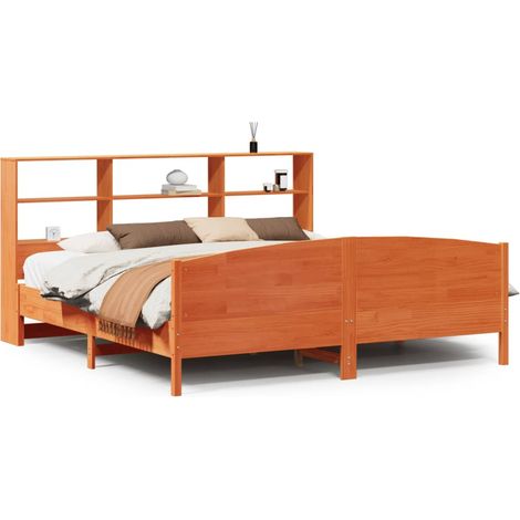 Maison Exclusive - Letto Libreria senza Materasso Marrone Cera 180x200 cm in Pino