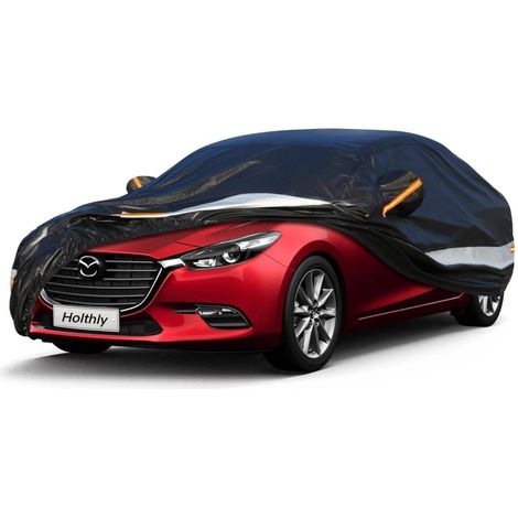 Autoabdeckung 10 Schichten Wasserdicht Atmungsaktiv für Mazda 3 (2009-2023) Schwarz (1/5)
