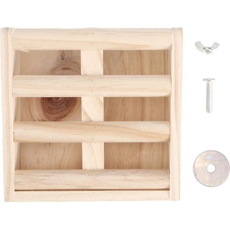 Rabbit Hay Feeder Rack, Wooden Fixed Grass Hay Dispenser for Small Animals Chinchillas Guinea Pigs Bunny Automatic Food Feeders (1/5)