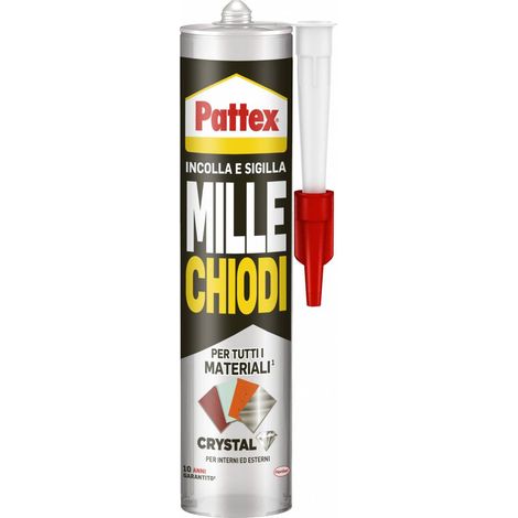 PATTEX MILLECHIODI CRYSTAL CARTUCCIA GR.290. Prezzo per 1 pezzo.