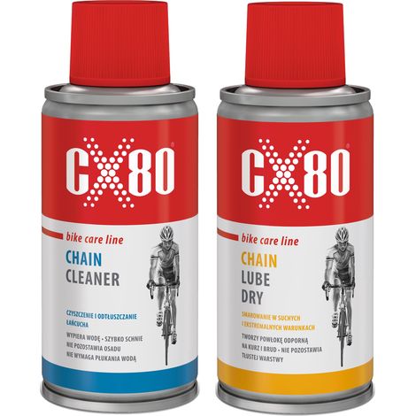 CX80 BIKE Detergente per catena di bicicletta + LUBE DRY Lubrificante secco (1/3)