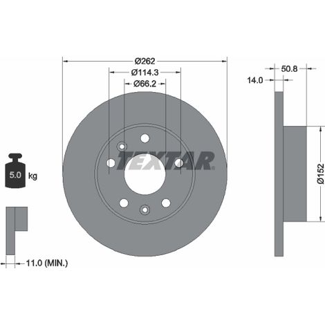 Lot de 2 Disques de frein Textar 92102900 LAND ROVER ANR4983 SDB100830