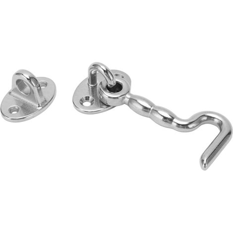 Gate Hook Lock with Eyelet – Stainless Steel Heavy Duty – Boat Ship Yacht Privacy Latch – Marine Hardware Security (1/5)