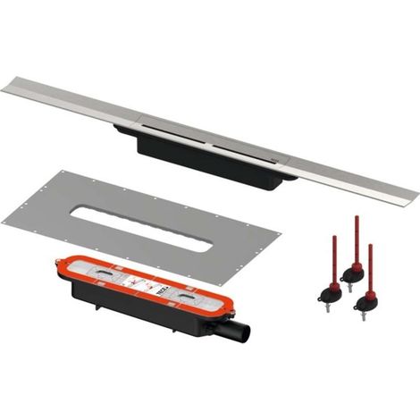Tece TECEdrainprofile - Duschrinne 100 cm, mit beidseitigem Rost, für Flieseneinlage, gebürsteter Edelstahl 641024 (1/2)