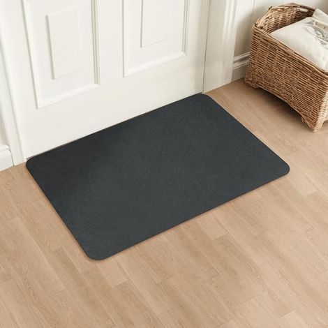 Paillasson 40x60cm, Tapis d'intérieur fin, Tapis absorbant antidérapant, Paillasson, Pour l'entrée, la cuisine, la terrasse, la porte d'entrée, Gris foncé (1/5)