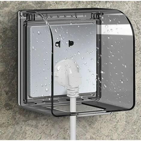 Lntyq Sortie Couvercle Childproof 86 modèle universel Boîtier de Prise étanche Prises extérieures étanches pour interrupteur 12.2×10.8×7.3 CM