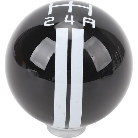 Decdeal Pommeau de levier de vitesse à 5 vitesses, boule ronde manuelle avec 3 adaptateurs pour Mustang 1967-2018 noir blanc (1/5)