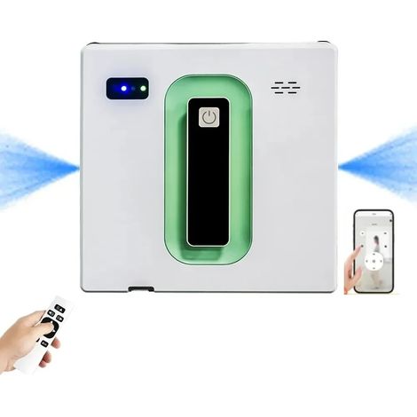 Aspirateur robot lave-vitres électrique automatique avec télécommande via application et pulvérisation d'eau automatique bidirectionnelle. (1/5)