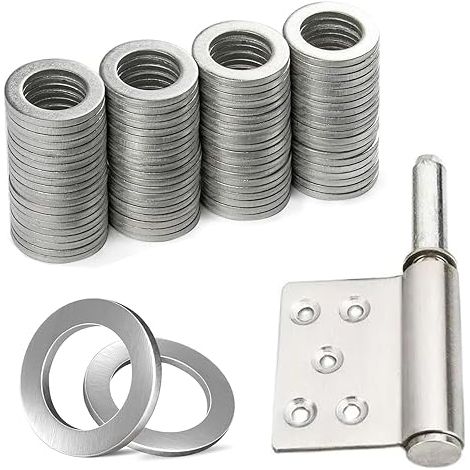 Spacers for Door Hinge Washers Stainless Steel Diameter 10 x 15 x 1.5 mm Mounting Rings for Bedroom Door Installation and Maintenance Kit Interior Exterior (1/5)