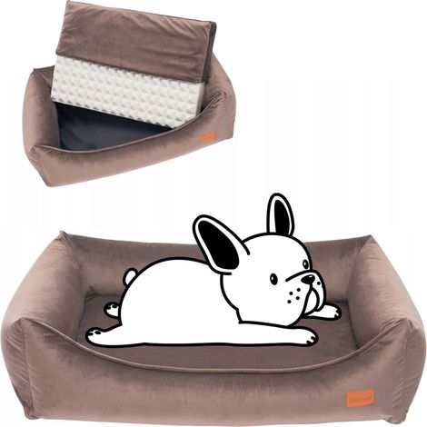 Cuccia ortopedica per cani di piccola taglia o cuccioli 70x55x18 cm Ukory MARRONE (1/5)