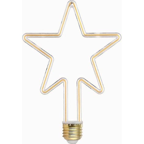 Ampoules LED créatives 4W E27 décoratives en forme d'étoile, blanc chaud 2700K, 220V AC, angle de diffusion de la lumière à 360°. (1/5)