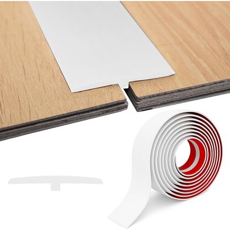 Barre de Seuil Adhesive en T, 1M/2M/3M x 5CM PVC Seuil Porte, Flexible Profilé de Transition Autocollant, Bande de Transition au Sol pour Seuils de Porte et Sols de Raccordement (1/5)