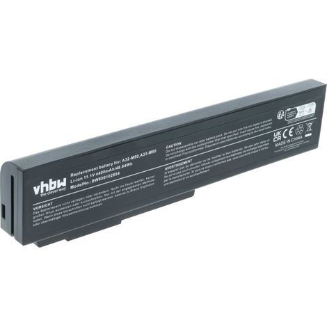 vhbw Akku kompatibel mit Asus M50Sa, M50V, M50S, M51Kr, M51, M51E, M50, M50Sv, G60vx, M50Sr, L50, M50Q, L50VN Notebook (4400 mAh, 11,1 V, Li-Ion) (1/5)