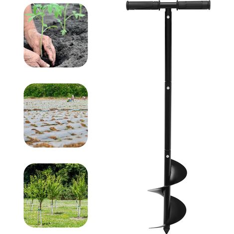 Gojoy – Tarière manuelle en métal avec poignée antidérapante – Forage jusqu'à 150mm – Pour sols meubles et sable de jardin – Poids léger 2kg (1/5)