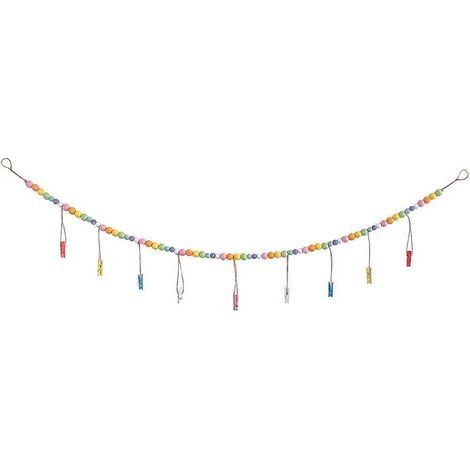 Cordon de perles rustique pour suspendre des photos, décoration pour présentoir photo.-120X10CM-Colorful (1/3)