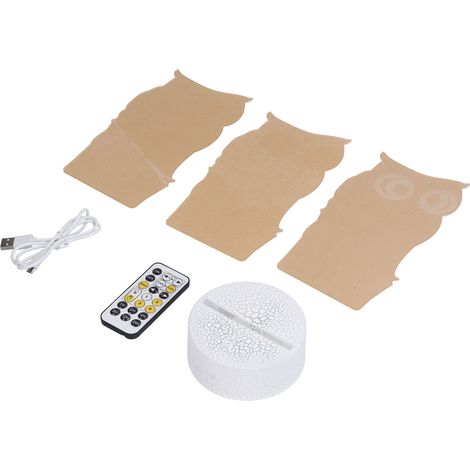 3D-Nachtlicht mit niedlichem Eulenmuster, LED-Touch-Funktion, USB-Kabel und Fernbedienung – ideal für Kinder und als Geschenk. (1/5)
