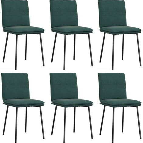 Lot de 6 Chaises à manger,Chaise de cuisine vert foncé velours CFW90861 (1/5)