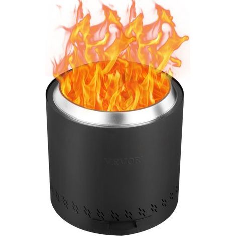 Rauchfreier Feuerstellenofen, Lagerfeuer, H: 39,4 cm x Durchmesser: 39,6 cm, Holzkamine mit abnehmbarer Aschepfanne, tragbare Feuerstelle aus Edelstahl SUS430, für Camping auf der Terrasse im Freien (1/5)