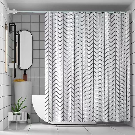 180x180cm Basics Rideau De Douche  Motifs Chevrons (1/5)