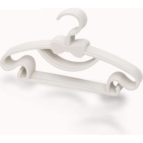 CCYKXA  Pack of 10 Children's Clothes Hangers, Durable Plastic Nursery Hangers for Children, Coat Drying Hanger with Thick Knot (White)