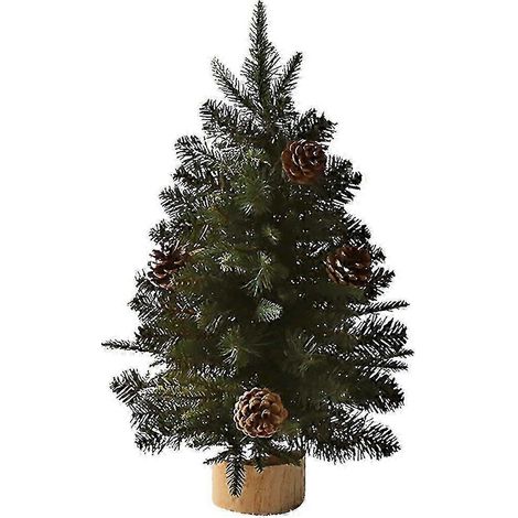Petit sapin de Noël, mini sapin de Noël artificiel de 45 cm (1,5 pi), idéal pour décorer une table pendant les fêtes. (1/4)