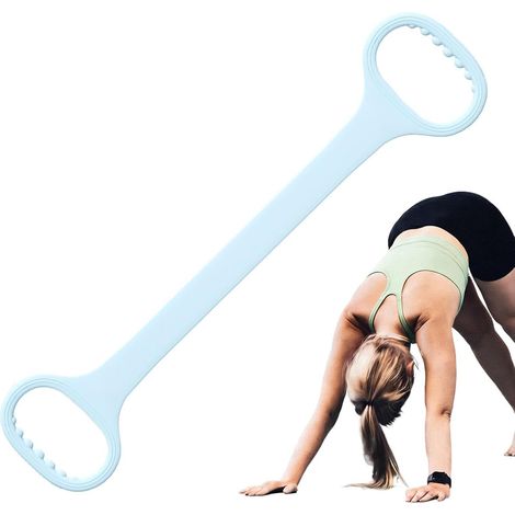 Bandes élastiques d'exercice  Ergonomiques, en silicone, portables, en forme de 8 - Sangle d'étirement du dos, pour les bras, le dos, les épaules, le cou, le fitness, le yoga et l'entraînement à domic