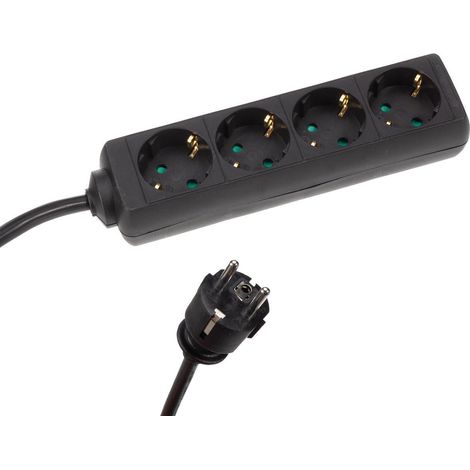 4-FACH-STECKDOSENLEISTE MIT SCHRUMPFSCHLAUCH - 3G2.5 - KABEL: 5 m - SCHUKO (1/2)