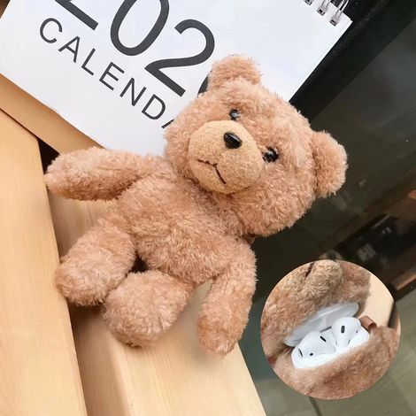 Liquidation : Étui de protection ours en peluche pour écouteurs Bluetooth sans fil AirPods Pro
