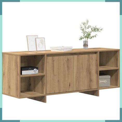 Meuble TV - 856789 - Chêne artisanal - 130 x 35 x 50 cm - Bois d'ingénierie (1/5)