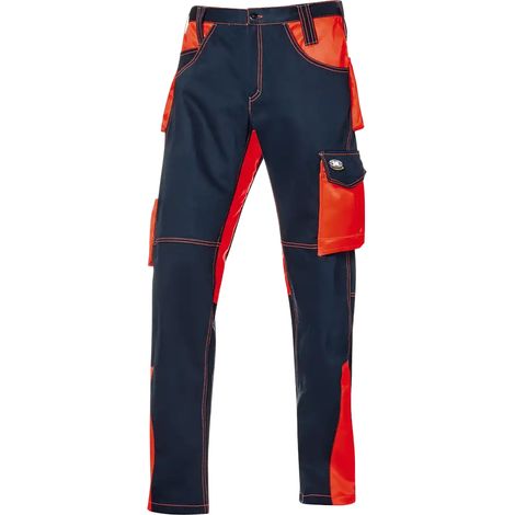 SIR SAFETY SYSTEM FUSION FUTAINE Pantalon de travail multipoches bleu et orange haute visibilité Taille 58