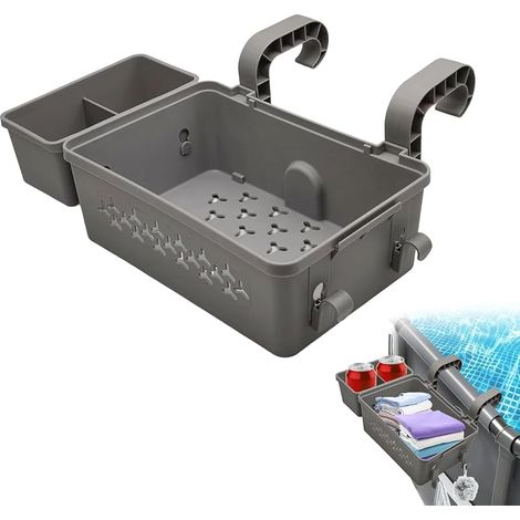Hängender Aufbewahrungskorb für Aufstellpools, Pool-Organizer, Hängender Poolkorb, Hängender Aufbewahrungskorb mit Becherhaltern, für Spielzeug, Handtücher, Getränke (1/5)