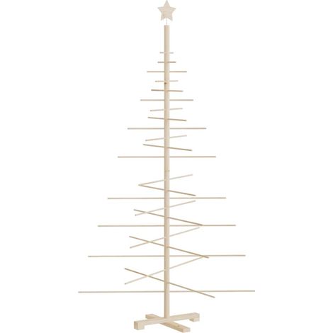 Arbre de Noël Sapin de Noël en bois pour décoration 180 cm bois massif de pin (1/5)