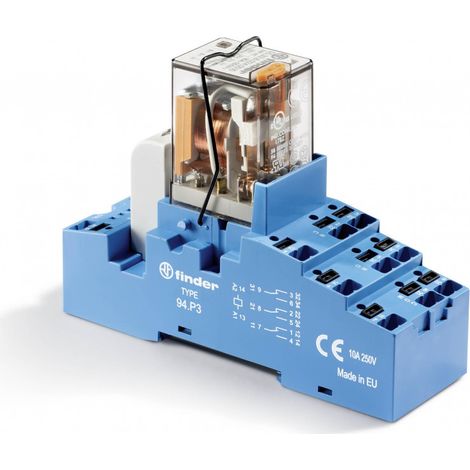 Interface 3RT 10A 12V DC étrier métal Push-in LED + diode FINDER 58P390120050SMA