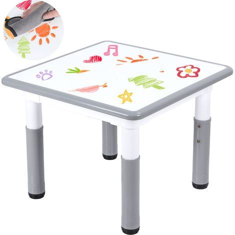 FLASIDU - Table enfant - Hauteur réglable sur 7 niveaux - Coins arrondis et pieds antidérapants en caoutchouc - Convient aux enfants à partir de 3 ans