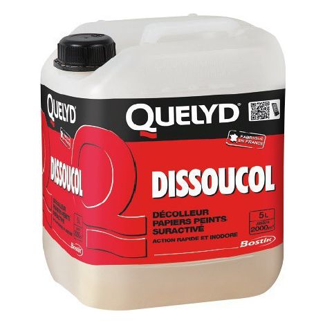Décolleur de papier peint 5L – Action rapide sans odeur – Élimine plusieurs couches – Pour papiers peints, vinyles et intissés – Quelyd