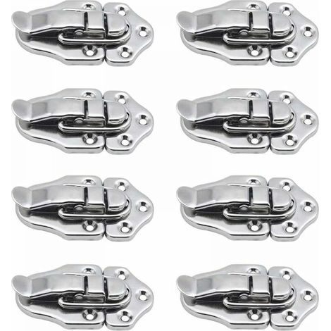 Fermoir À Bascule - Verrou À Levier Pour Coffret À Bijoux Boîte À Outils Valise Et Coffre - Argent - Lot De 8