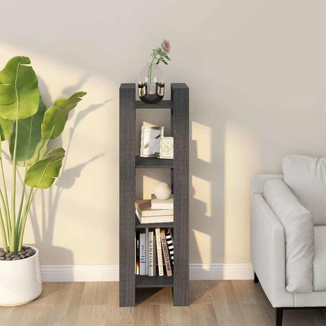 vidaXL Bibliothèque/Séparateur de pièce Gris 41x35x125 cm Pin solide (1/5)