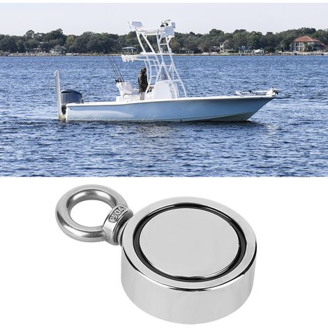 Aimant de récupération et de sauvetage en mer, puissant (300 kg), avec corde de 10 m. (1/5)