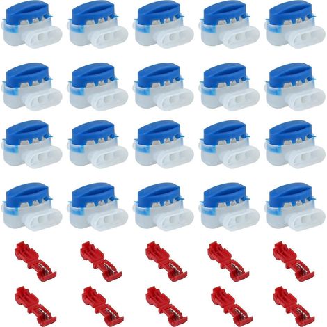 20 Connecteurs Etanches Gel, Tondeuses Robotisées, +10 Bornes Connecteurs électriques étanches à sertir avec gel, idéaux pour réparation de câbles périphériques de tondeuses robotisées. (1/5)