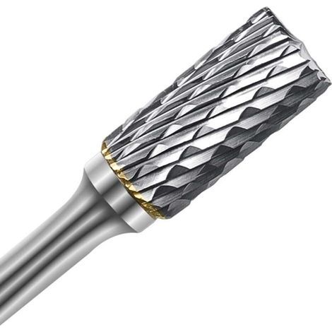 Fraises 1Pc rotatives Double Coupe Rotatives Carbure de Tungstène Die Grinder Bit 6mm Tige 12mm Tête Cylindrique de Gravure Rotatif Burres Pour (1/5)