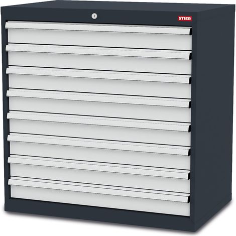 STIER Schubladenschrank mit 8 Schubladen BxTxH 900x575x920 mm