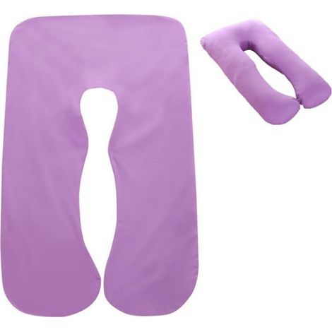 Housse coussin grossesse U - 1pc, Oreiller maternité lavable pour soutien abdominal Cuneary (1/2)